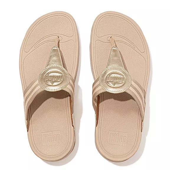 Sandali Con Puntale Donna FitFlop WALKSTAR Webbing Oro | 30105071