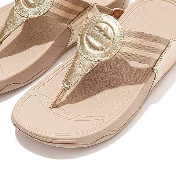 Sandali Con Puntale Donna FitFlop WALKSTAR Webbing Oro | 30105071