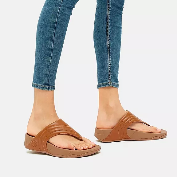 Sandali Con Puntale Donna FitFlop WALKSTAR Pelle Marroni Chiaro | 75090370