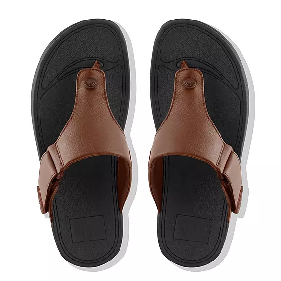 Sandali Con Puntale Uomo FitFlop TRAKK II Pelle Marroni Scuro | 35083897