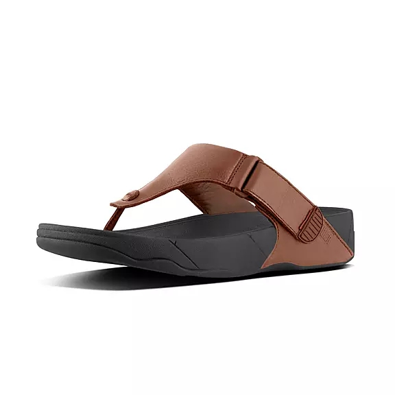 Sandali Con Puntale Uomo FitFlop TRAKK II Pelle Marroni Scuro | 35083897