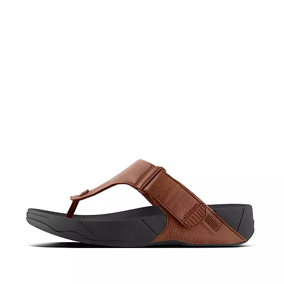 Sandali Con Puntale Uomo FitFlop TRAKK II Pelle Marroni Scuro | 35083897