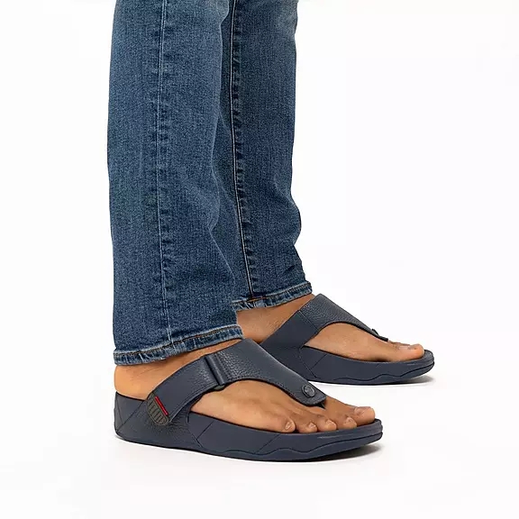 Sandali Con Puntale Uomo FitFlop TRAKK II Pelle Blu Marino | 50038392