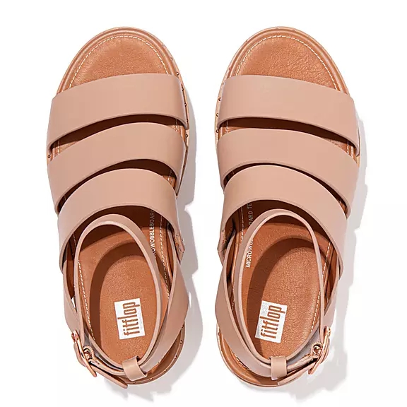 Sandali Con Zeppa Donna FitFlop ELOISE Espadrillas Pelle Beige | 30585071