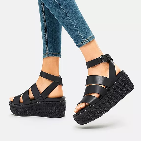Sandali Con Zeppa Donna FitFlop ELOISE Espadrillas Nere | 50163922