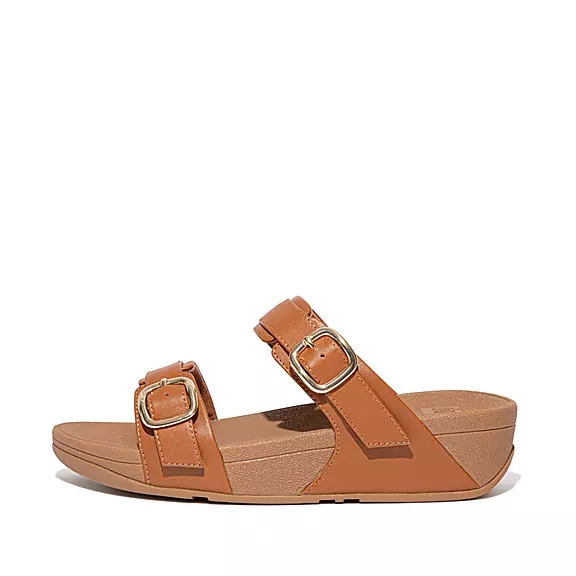 Sandali Donna FitFlop LULU Adjustable Pelle Marroni Chiaro | 10513266