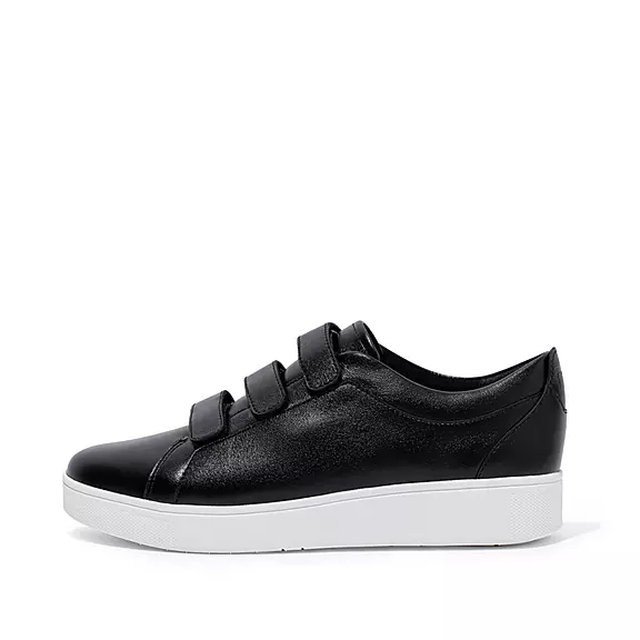 Scarpe Da Ginnastica Donna FitFlop RALLY Cinturino Metallic Pelle Nere | 23035521