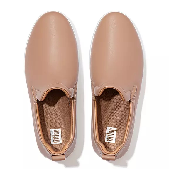 Scarpe Da Ginnastica Donna FitFlop RALLY Pelle Skate Beige | 30616265