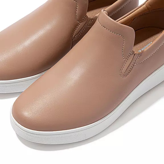 Scarpe Da Ginnastica Donna FitFlop RALLY Pelle Skate Beige | 30616265