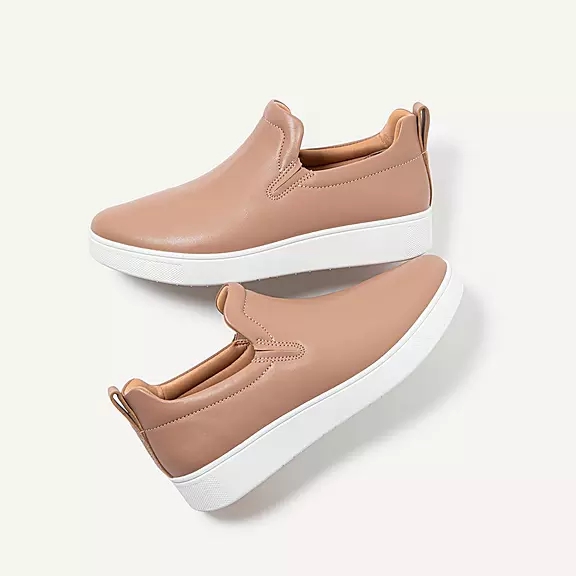 Scarpe Da Ginnastica Donna FitFlop RALLY Pelle Skate Beige | 30616265