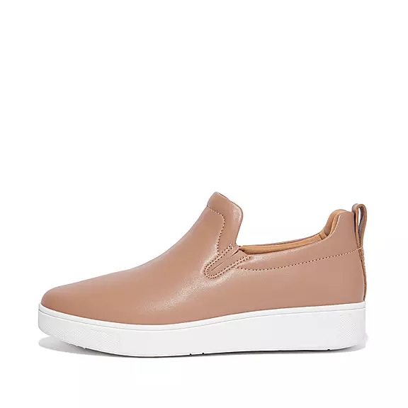 Scarpe Da Ginnastica Donna FitFlop RALLY Pelle Skate Beige | 30616265