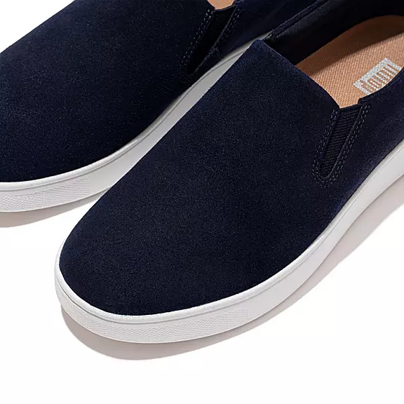 Scarpe Da Ginnastica Donna FitFlop RALLY Pelle Scamosciata Slip-On Blu Marino | 32614138
