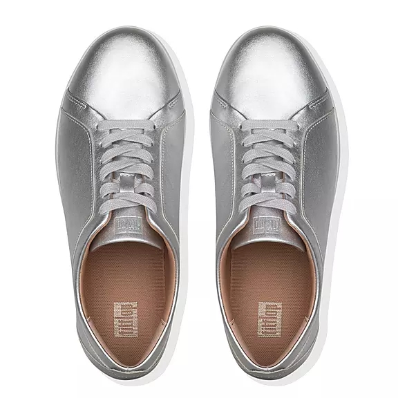 Scarpe Da Ginnastica Donna FitFlop RALLY Pelle Argento | 32821636
