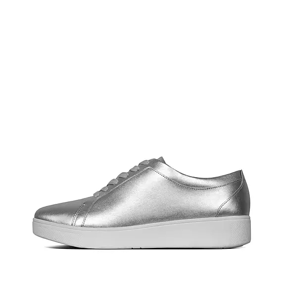 Scarpe Da Ginnastica Donna FitFlop RALLY Pelle Argento | 32821636