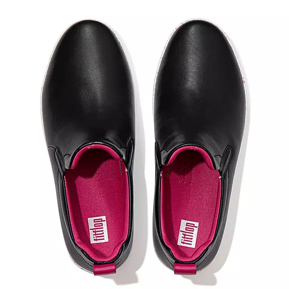 Scarpe Da Ginnastica Donna FitFlop RALLY Speckle-Sole Pelle Skate Nere | 36530923