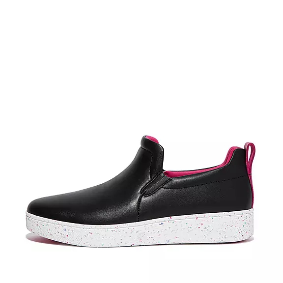 Scarpe Da Ginnastica Donna FitFlop RALLY Speckle-Sole Pelle Skate Nere | 36530923