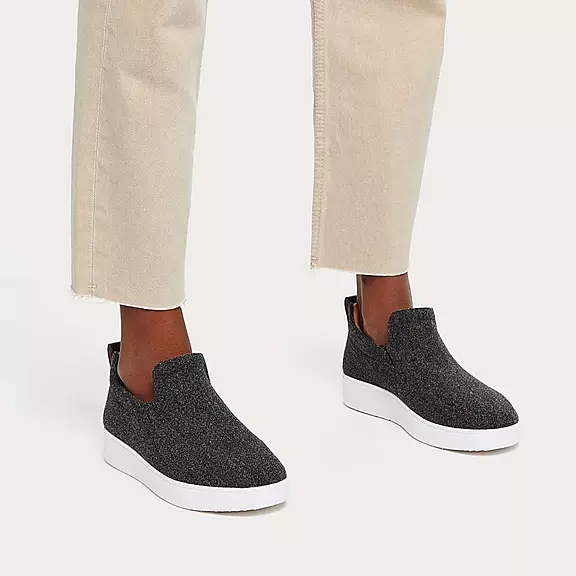 Scarpe Da Ginnastica Donna FitFlop RALLY Felt Slip-On Grigie | 37724993