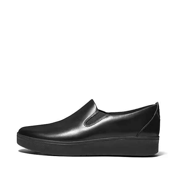 Scarpe Da Ginnastica Donna FitFlop RALLY Skate Pelle Nere | 43301987