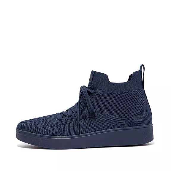 Scarpe Da Ginnastica Donna FitFlop RALLY Acqua-Resistant Knit High-Top Blu Marino | 83622314