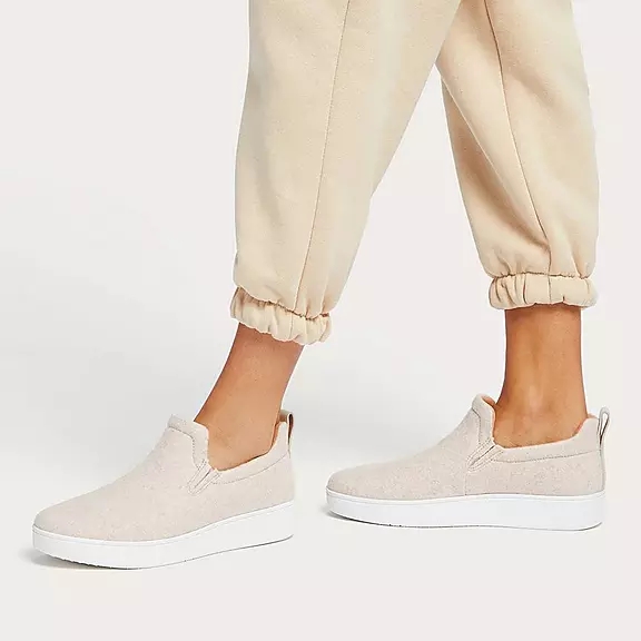 Scarpe Da Ginnastica Donna FitFlop RALLY Felt Slip-On Bianche | 83929541