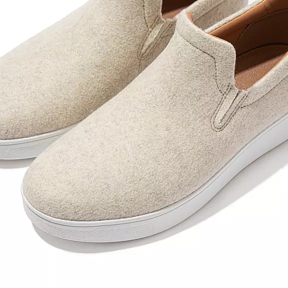 Scarpe Da Ginnastica Donna FitFlop RALLY Felt Slip-On Bianche | 83929541