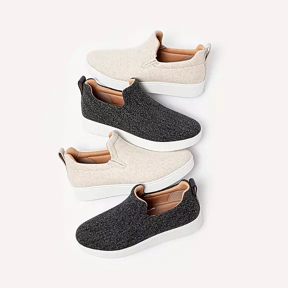 Scarpe Da Ginnastica Donna FitFlop RALLY Felt Slip-On Bianche | 83929541