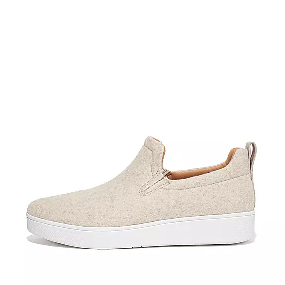 Scarpe Da Ginnastica Donna FitFlop RALLY Felt Slip-On Bianche | 83929541
