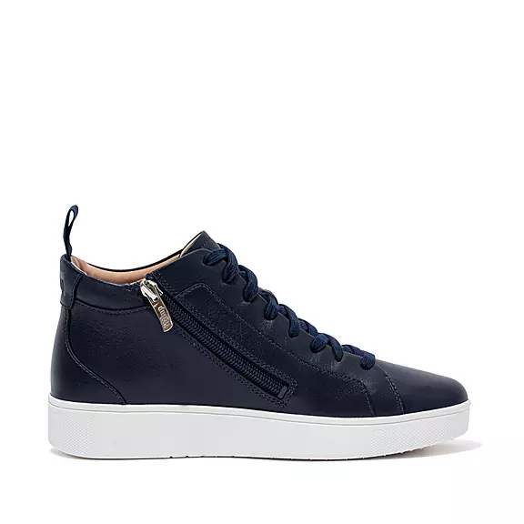Scarpe Da Ginnastica Donna FitFlop RALLY Pelle High-Top Blu Marino | 86853056