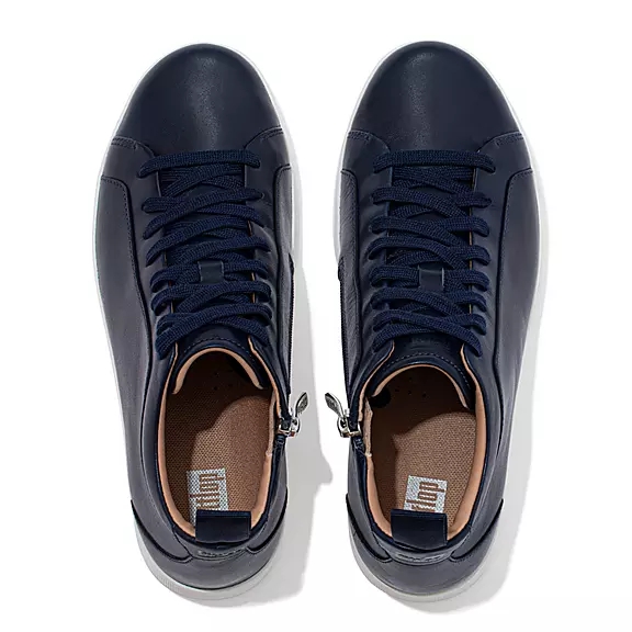 Scarpe Da Ginnastica Donna FitFlop RALLY Pelle High-Top Blu Marino | 86853056