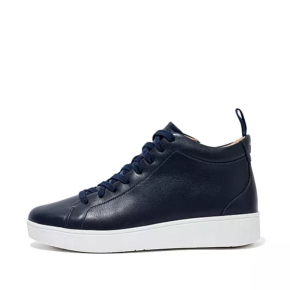 Scarpe Da Ginnastica Donna FitFlop RALLY Pelle High-Top Blu Marino | 86853056