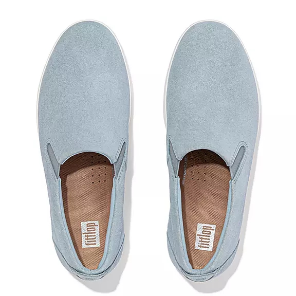 Scarpe Da Ginnastica Donna FitFlop RALLY Pelle Scamosciata Slip-On Blu | 96306889