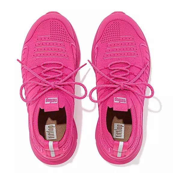 Scarpe Da Ginnastica Donna FitFlop VITAMIN FF Knit Sports Fucsia Rosa | 20065789