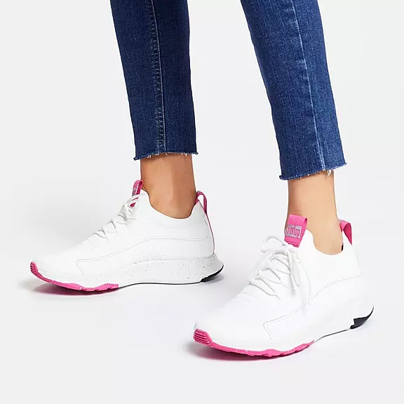 Scarpe Da Ginnastica Donna FitFlop VITAMIN FF E01 Knit Sports Bianche | 35275631