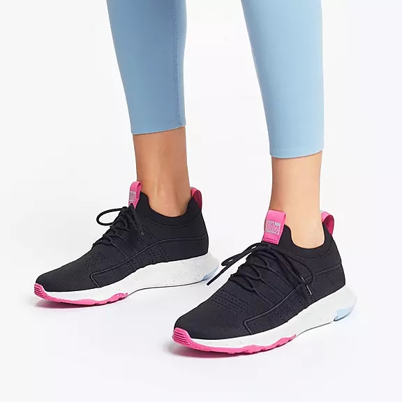 Scarpe Da Ginnastica Donna FitFlop VITAMIN FF E01 Knit Sports Nere | 73527778