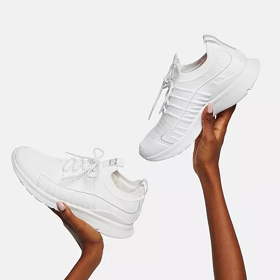 Scarpe Da Ginnastica Donna FitFlop VITAMIN FF Knit Sports Bianche | 98392212