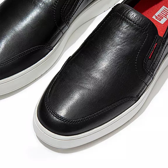 Scarpe Da Ginnastica Uomo FitFlop RALLY X Pelle Slip-On Nere | 64173610