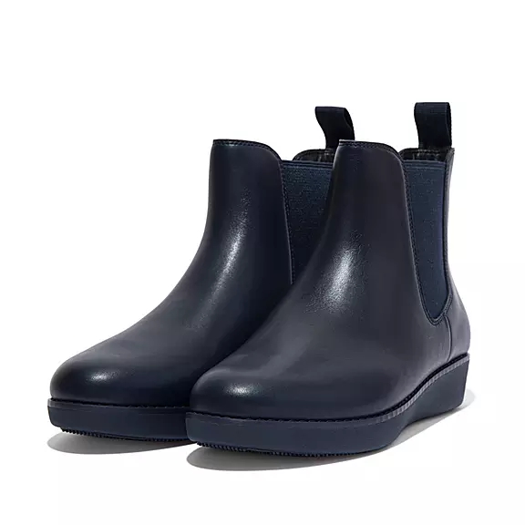 Stivaletti Chelsea Donna FitFlop SUMI Impermeabili Pelle Blu Marino | 90286796