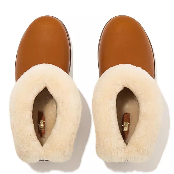 Stivaletti Donna FitFlop MUKLUK SHORTY Impermeabili Shearling-Foderati Marroni Chiaro | 65339986