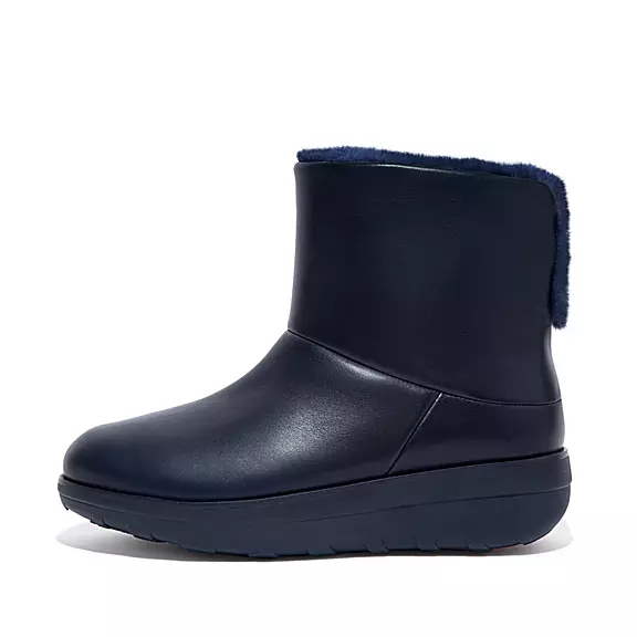 Stivaletti Donna FitFlop MUKLUK SHORTY Impermeabili Shearling-Foderati Blu Marino | 89544459