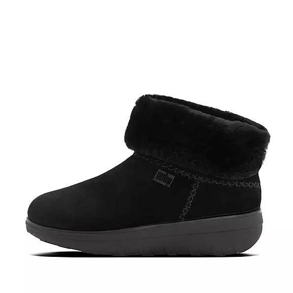 Stivaletti Donna FitFlop MUKLUK SHORTY Shearling-Foderati Pelle Scamosciata Nere | 26074709