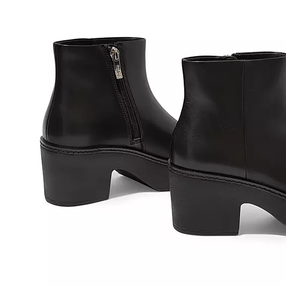 Stivaletti Donna FitFlop PILAR Pelle Platform Nere | 15813732