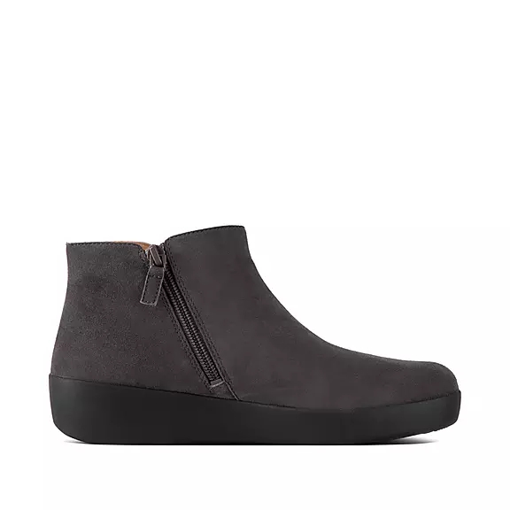 Stivaletti Donna FitFlop SUMI Pelle Scamosciata Grigie | 27517231