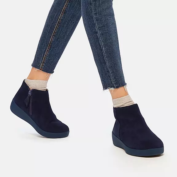 Stivaletti Donna FitFlop SUMI Pelle Scamosciata Blu Marino | 48751401