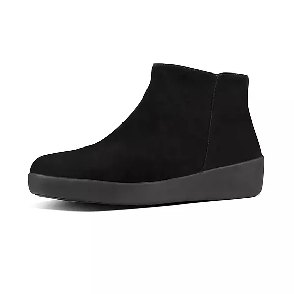 Stivaletti Donna FitFlop SUMI Pelle Scamosciata Nere | 58371140