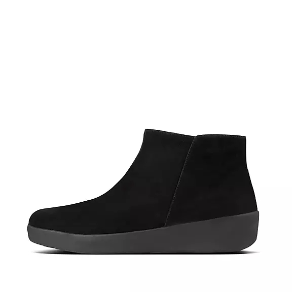 Stivaletti Donna FitFlop SUMI Pelle Scamosciata Nere | 58371140