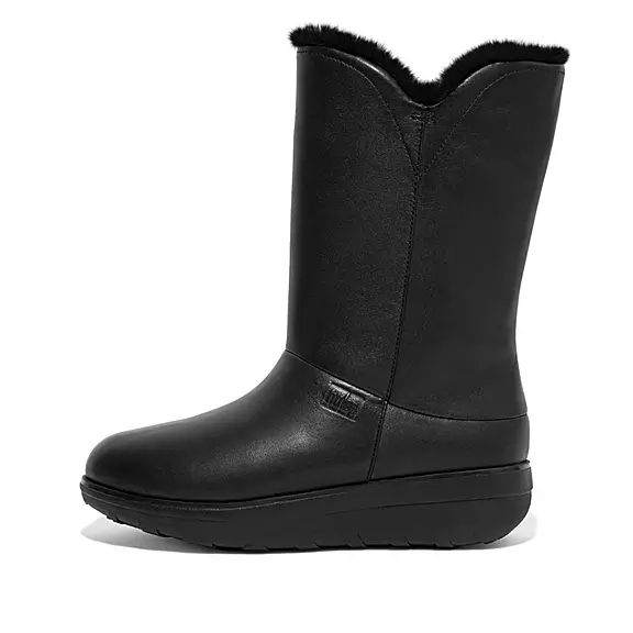 Stivali Donna FitFlop MUKLUK Impermeabili Shearling Calf Nere | 48469059