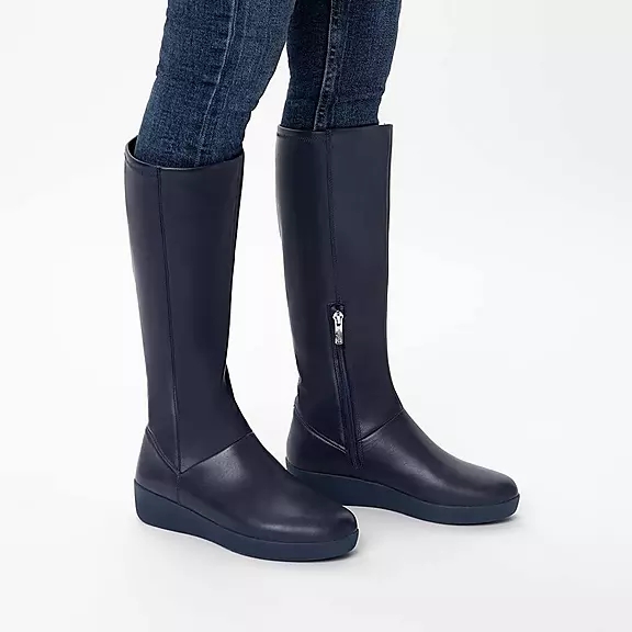 Stivali Donna FitFlop SUMI Stretch Knee-High Blu Marino | 29970422