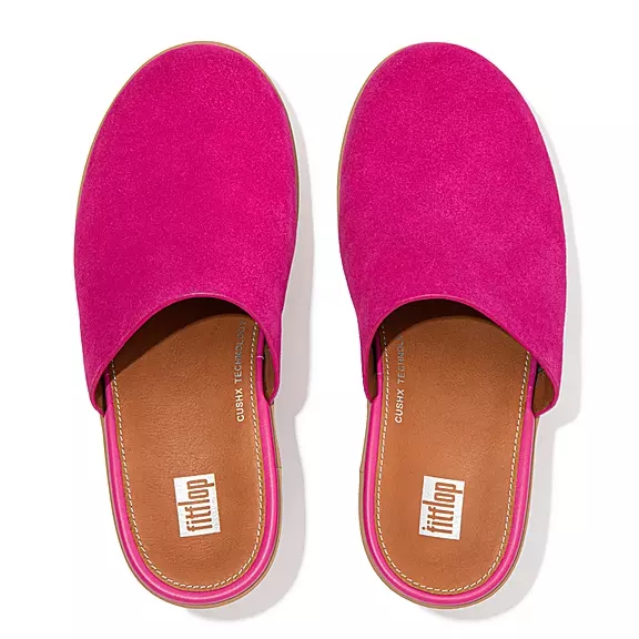 Zoccoli Donna FitFlop PILAR Pelle Scamosciata Fucsia Rosa | 19636826