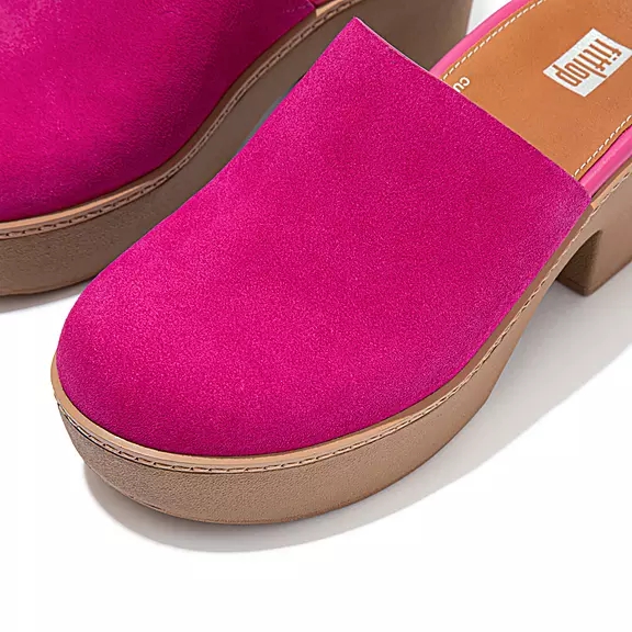 Zoccoli Donna FitFlop PILAR Pelle Scamosciata Fucsia Rosa | 19636826