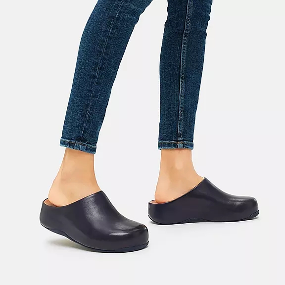 Zoccoli Donna FitFlop SHUV Pelle Blu Marino | 27360261